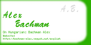 alex bachman business card